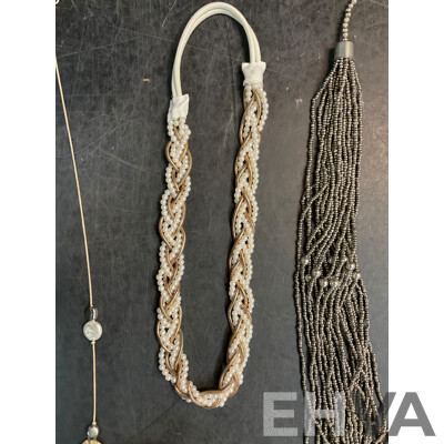 Assorted Costume Necklaces, Bracelets and Earrings - Faux Perl  - Lot of 13
