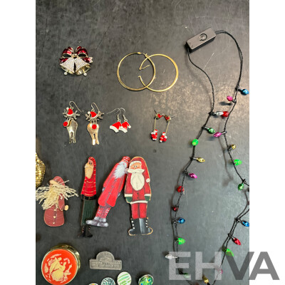 Assorted Costume Xmas Jewellery, Spare Watch Wristbands and More   - Lot of 20