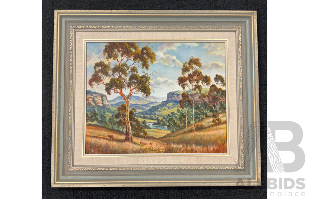 William Golding (1928-), "Panorama Near Glen" , Oil on Board, 60 X 70 Cm (frame)
