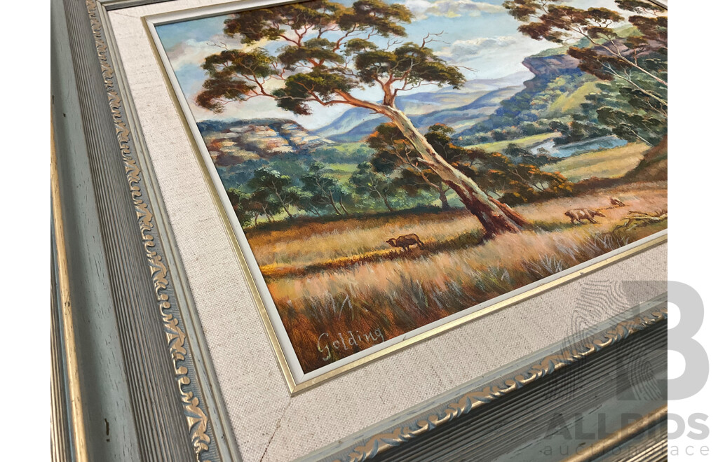 William Golding (1928-), "Panorama Near Glen" , Oil on Board, 60 X 70 Cm (frame)