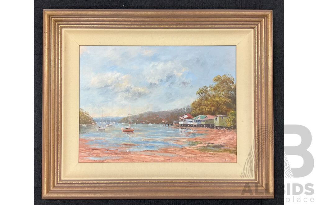 John Biasetto (1975-), "Yowie Bay" , Oil on Board, 70 X 85 Cm (frame)