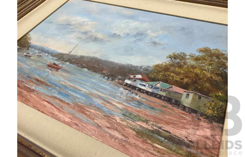 John Biasetto (1975-), "Yowie Bay" , Oil on Board, 70 X 85 Cm (frame)
