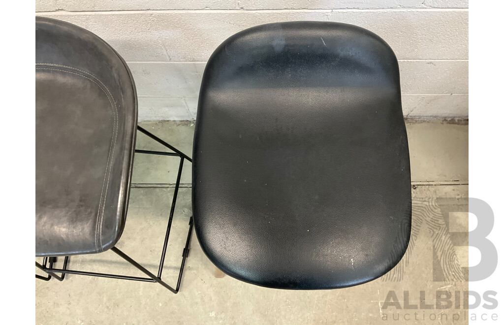Replica Set of 2 Hee Welling Hay Barstools and Jar Furniture ENZO Black Wood Bar Stool - Lot of 3