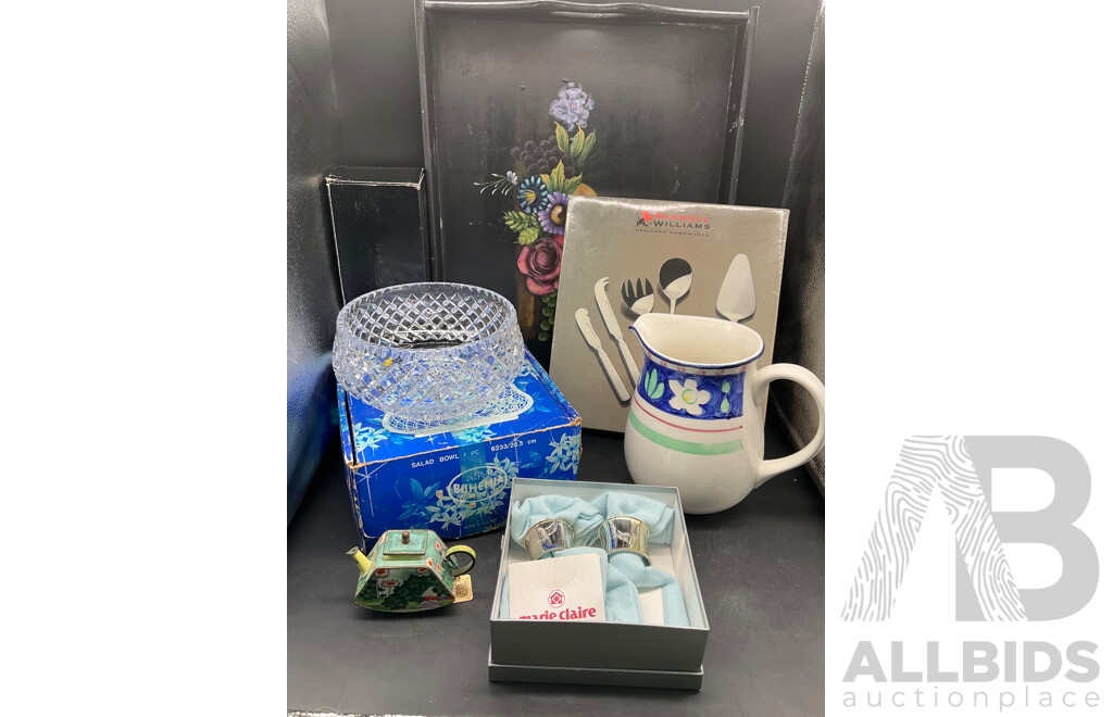 Assorted Kitchen Dinning Accessories - BOHEMIA, MAXWELL WILLIAMS, MARIE CLAIRE and More - Lot of 7