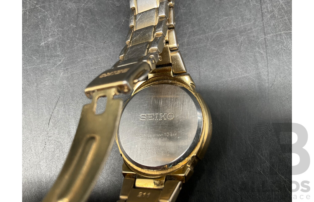 SEIKO Womens Gold Tone Watch Solar 100M  V187/0AB0
