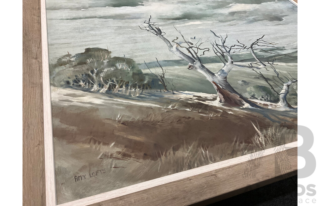 Amy Lofts, "Landscape", Oil on Board, 83 X 101 Cm (frame)