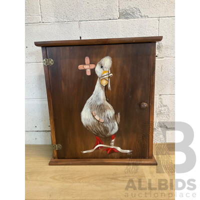 Medicine Cabinet with Hand Painted Duck by Sally