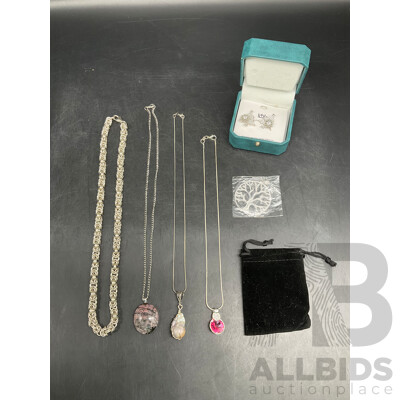 Sterling Silver Jewellery - Necklases and Earrings - Lot of 6