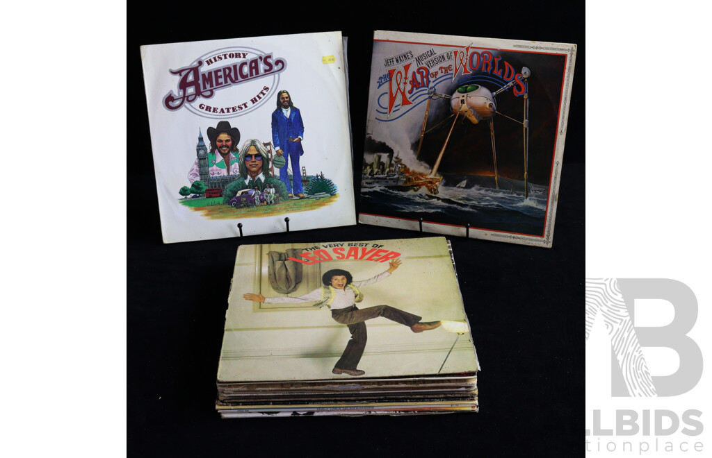 Collection Approx 14 Vintage Vinyl LP Records Including Elton John, Iron Butterly, Bruce Springsteen and More