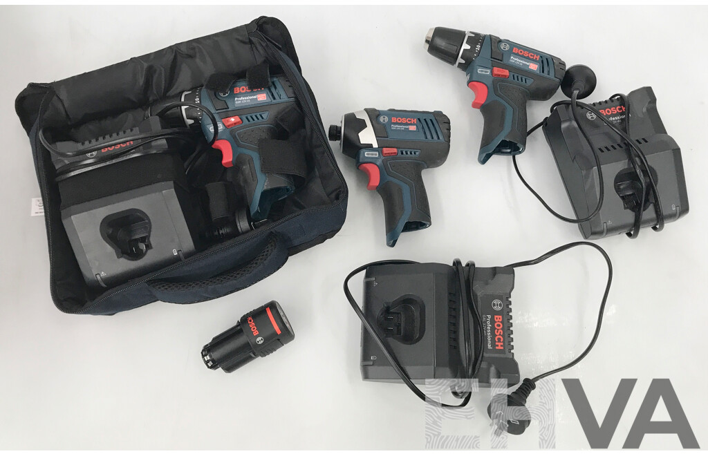 Bosch Cordless Driver Drills, Impact Drill, and Chargers