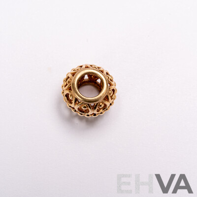 Pandora Authentic 14ct Gold Gilded Cage Charm, Retired 750458, 1.99 Grams