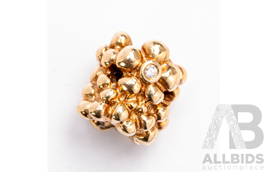 Pandora Authentic Diamond Daisy 14ct Gold Charm, Retired, 750344D, TDW0.02CT, 5.0 Grams