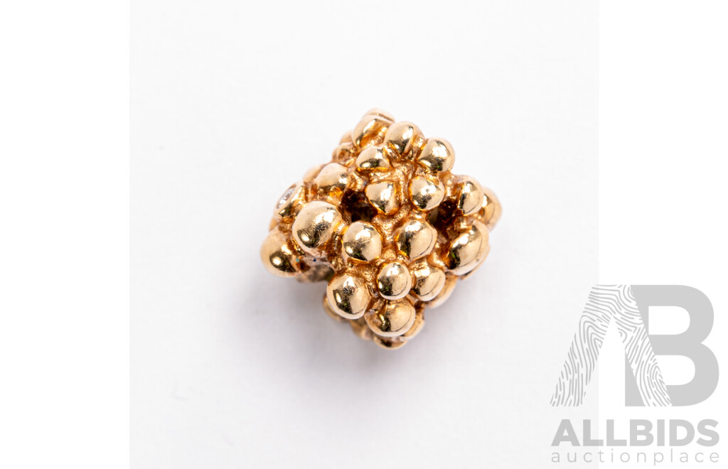 Pandora Authentic Diamond Daisy 14ct Gold Charm, Retired, 750344D, TDW0.02CT, 5.0 Grams