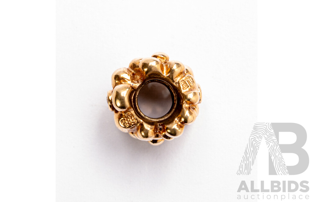 Pandora Authentic Diamond Daisy 14ct Gold Charm, Retired, 750344D, TDW0.02CT, 5.0 Grams
