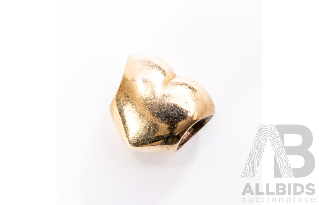 Pandora Authentic 14ct Gold Heart Charm, Retired, 750119, 3.09 Grams