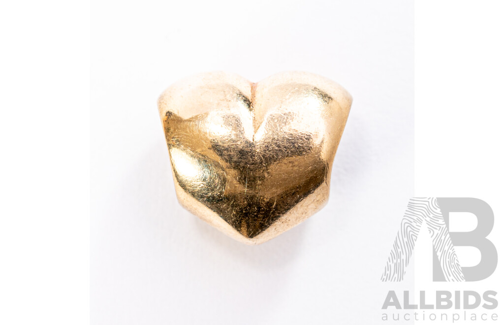 Pandora Authentic 14ct Gold Heart Charm, Retired, 750119, 3.09 Grams