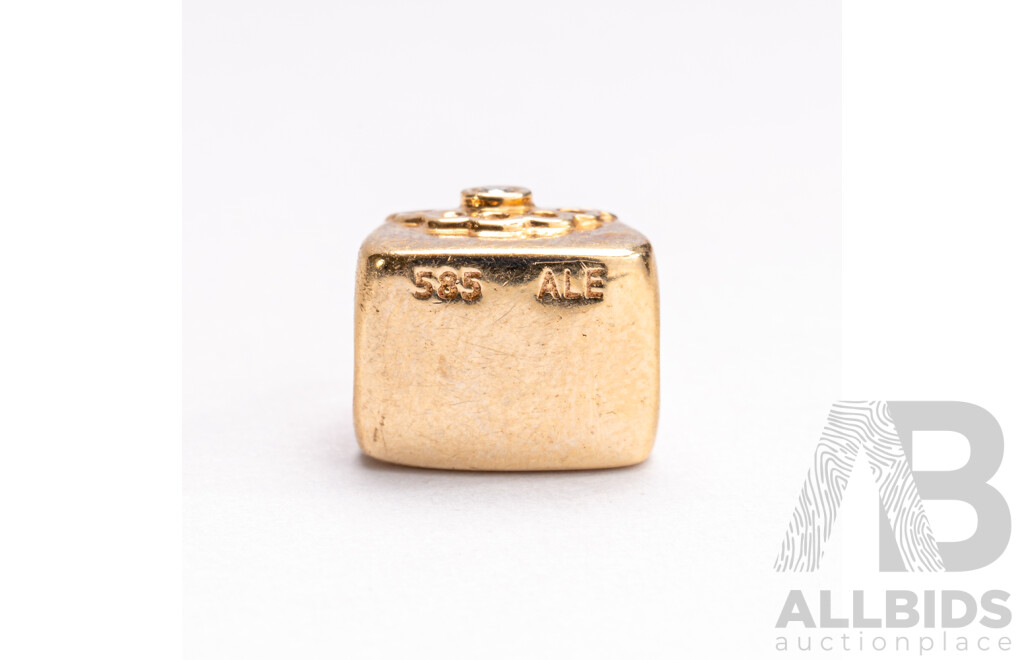 Pandora Authentic 14ct Diamond Set Gold Purse Charm, Retired 750340D, 3.55 Grams