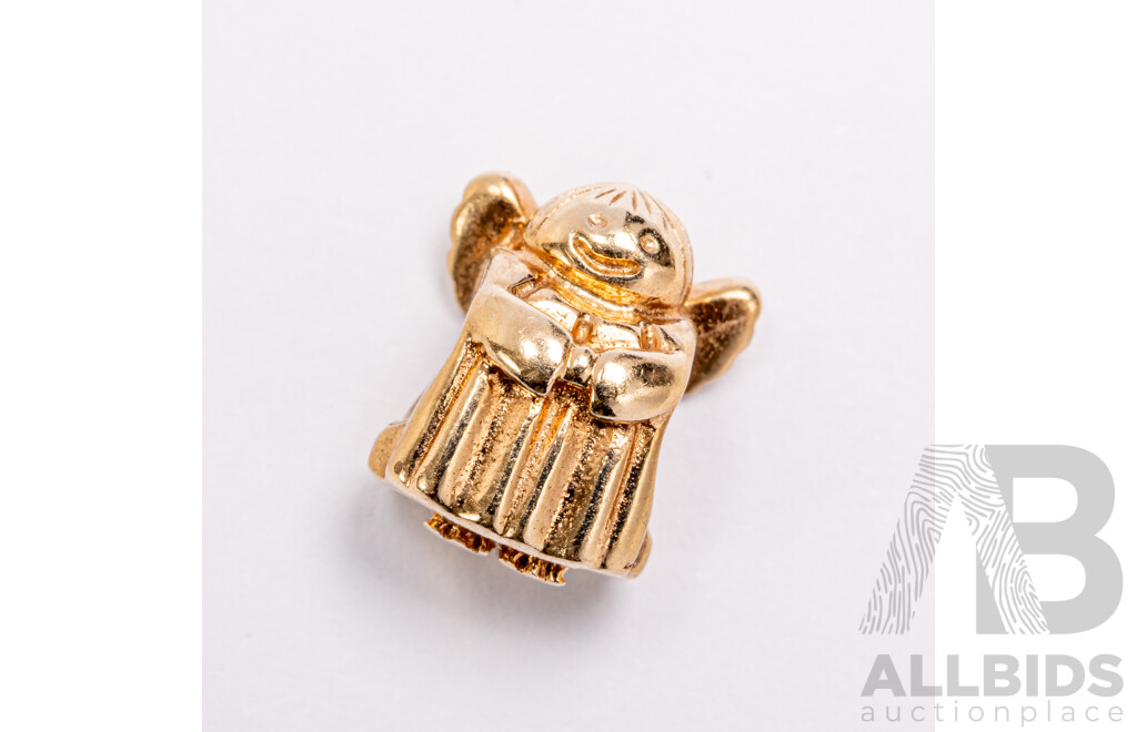 Pandora Authentic 14ct Angel of Hope Bead Charm, Retired 750419, 3.83 Grams