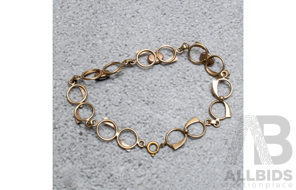 9ct Vintage Fancy Link Opal Triplet Bracelet, 19.5cm, 6.28 Grams
