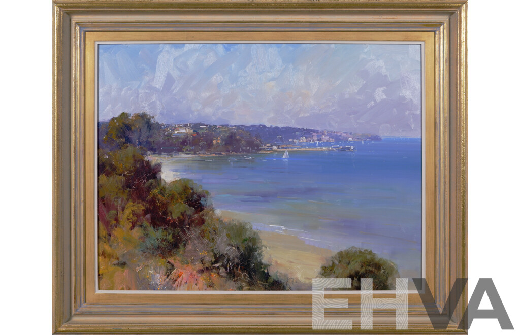 Ken Knight, (20th Century, Australian, 1965-), Morning Light, Sorrento, Oil on Board, 77 x 95 cm (frame)