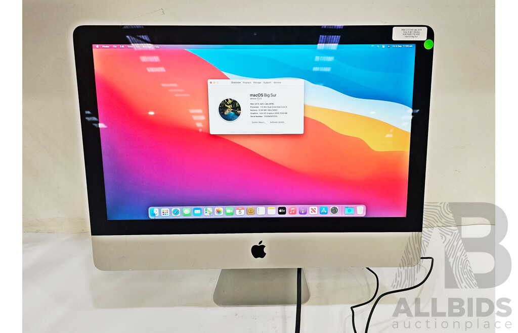 Apple (A1418) Intel Core I5 (5250U) 1.6GHz-2.70GHz 2-Core CPU 21.5-Inch IMac (Late-2015)