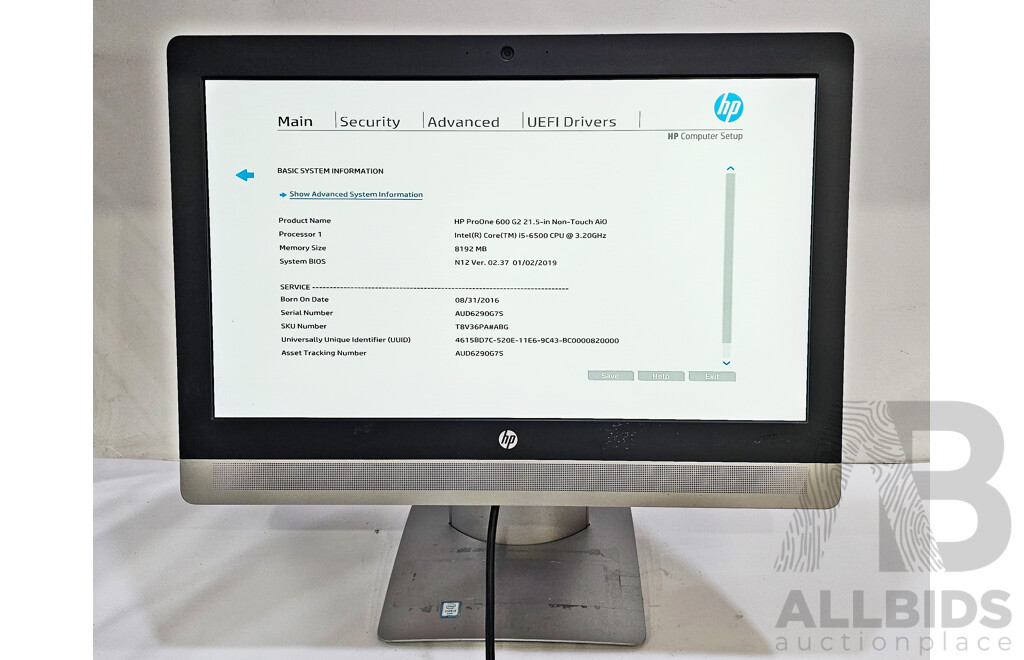 HP ProOne 600 G2 Intel Core I5 (6500) 3.20GHz-3.60GHz 4-Core CPU 21.5-Inch Non-Touchscreen AIO Computer