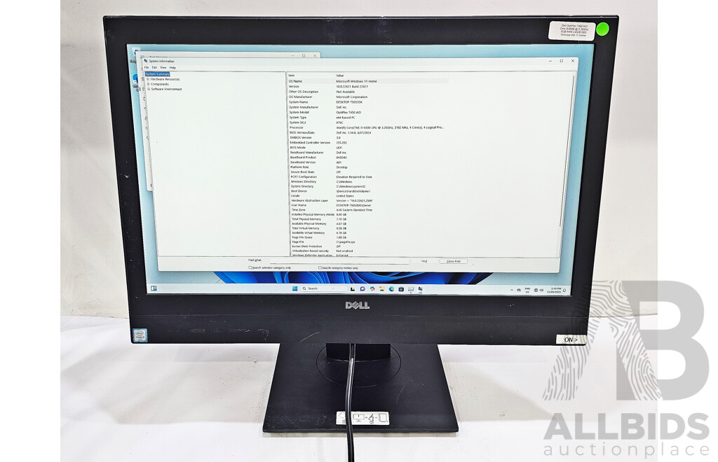 Dell OptiPlex 7450 AIO Intel Core I5 (6500) 3.20GHz-3.60GHz 4-Core CPU 23-Inch Non-Touchscreen All-in-One Computer