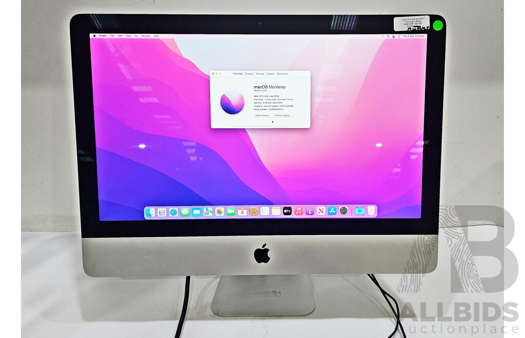 Apple (A1418) Intel Core I5 (5250U) 1.6GHz-2.70GHz 2-Core CPU 21.5-Inch IMac (Late-2015)