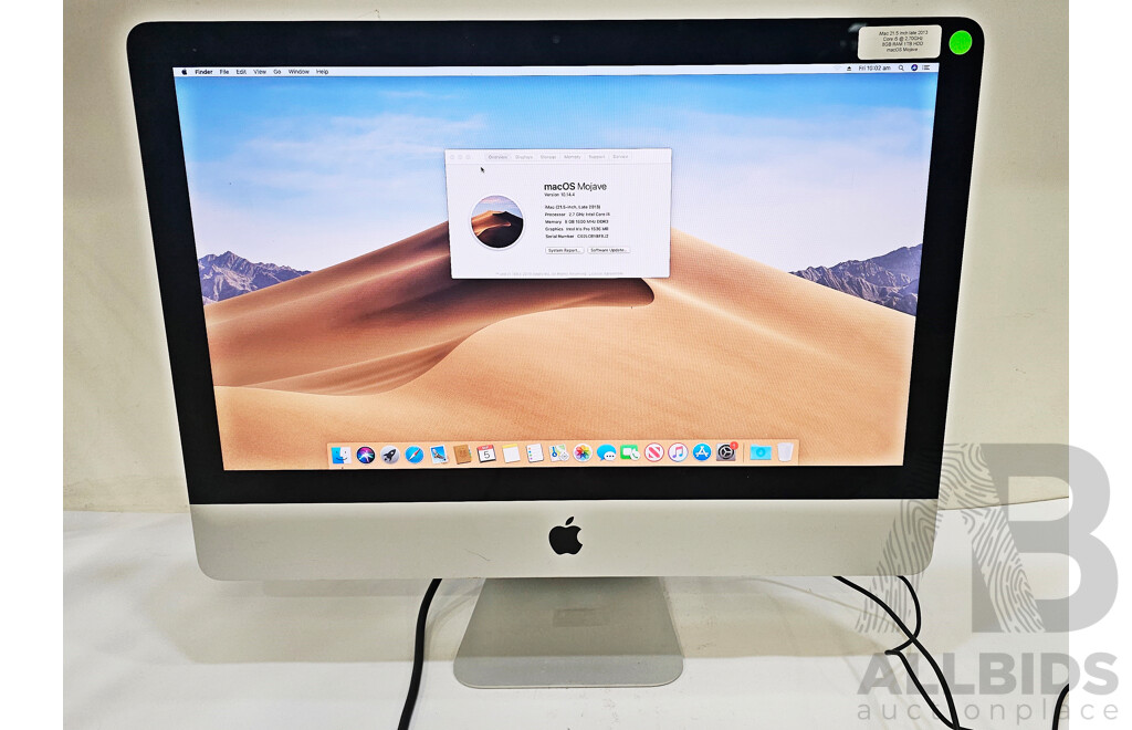 Apple (A1418) Intel Core I5 (4570R) 2.70GHz-3.20GHz 4-Core CPU 21.5-Inch IMac (Late-2013)
