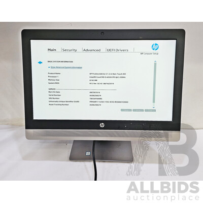 HP ProOne 600 G2 Intel Core I5 (6500) 3.20GHz-3.60GHz 4-Core CPU 21.5-Inch Non-Touchscreen AIO Computer