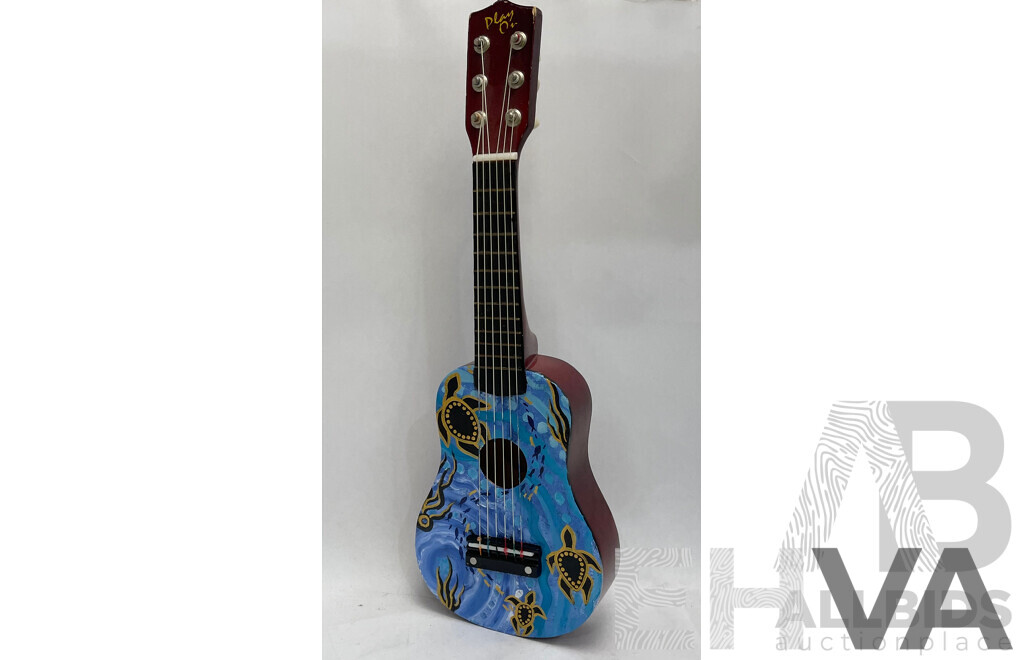 Ukulele with Artwork by Indigenous Artist Jakki Kennedy From Sariel Art