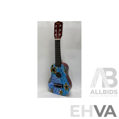 Ukulele with Artwork by Indigenous Artist Jakki Kennedy From Sariel Art