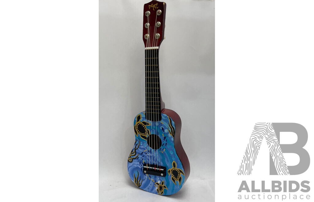 Ukulele with Artwork by Indigenous Artist Jakki Kennedy From Sariel Art