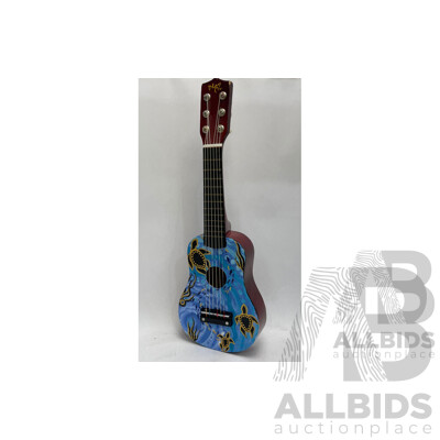 Ukulele with Artwork by Indigenous Artist Jakki Kennedy From Sariel Art