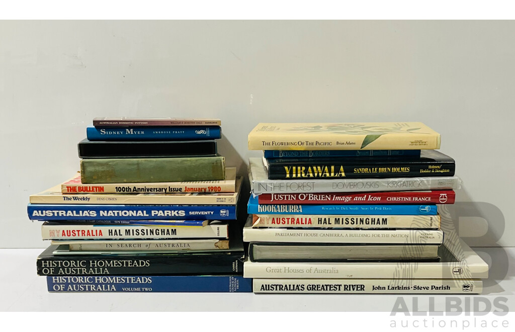 Collection Books Relating to Australia Including Art, Homesteads, Houses, History and More