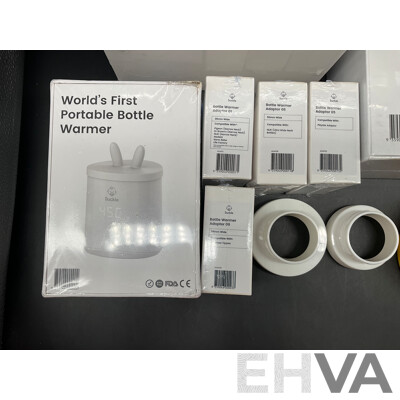 SUCKLE Food Warmer, Portable Bottle Warmer, Portable Bottle Warmer with Bottle, Bottle Adaptors and Spare Lids for Food Warmer - Lot of 10