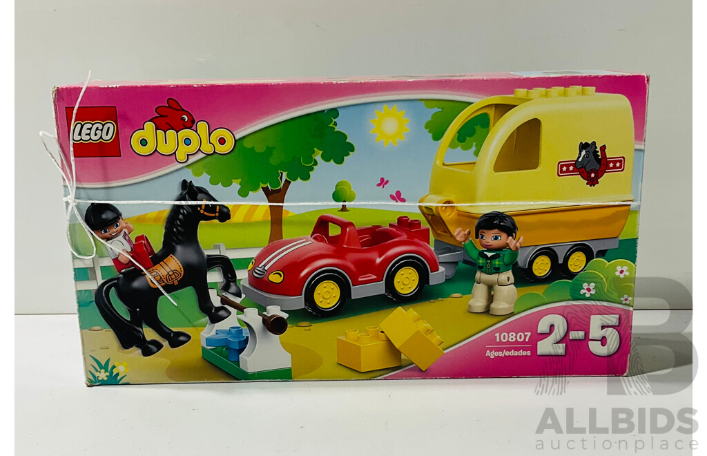 Boxed Lego Duplo 10807 Car and Horse Float with 16 Piece Porcelain Picnic Coffee Play Set