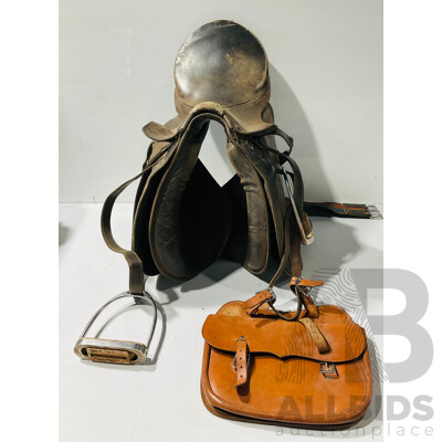 Vintage Leather Saddle by Bates Saddlery