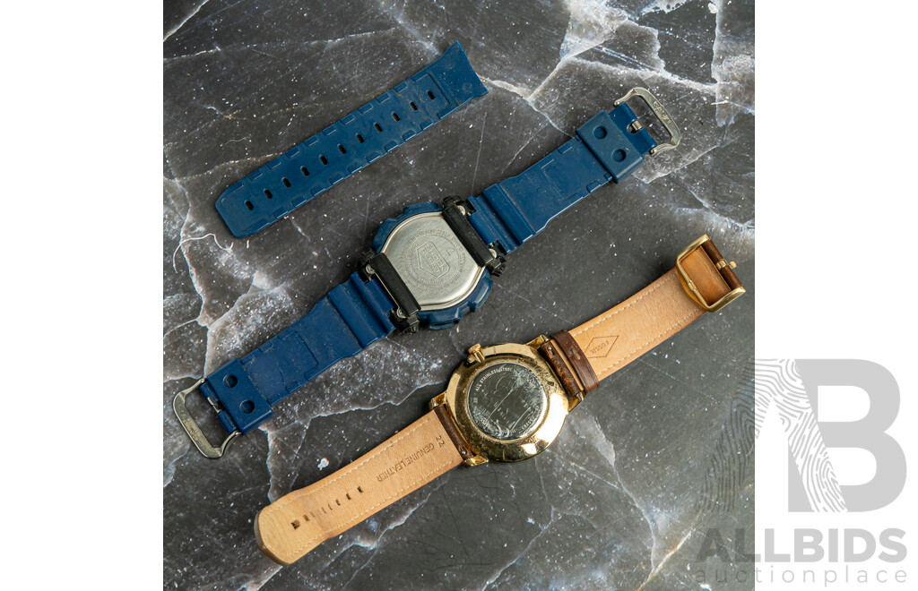 Fossil Mens Watch FS5397 & Casio G-Shock Digital Watch, DW-9052