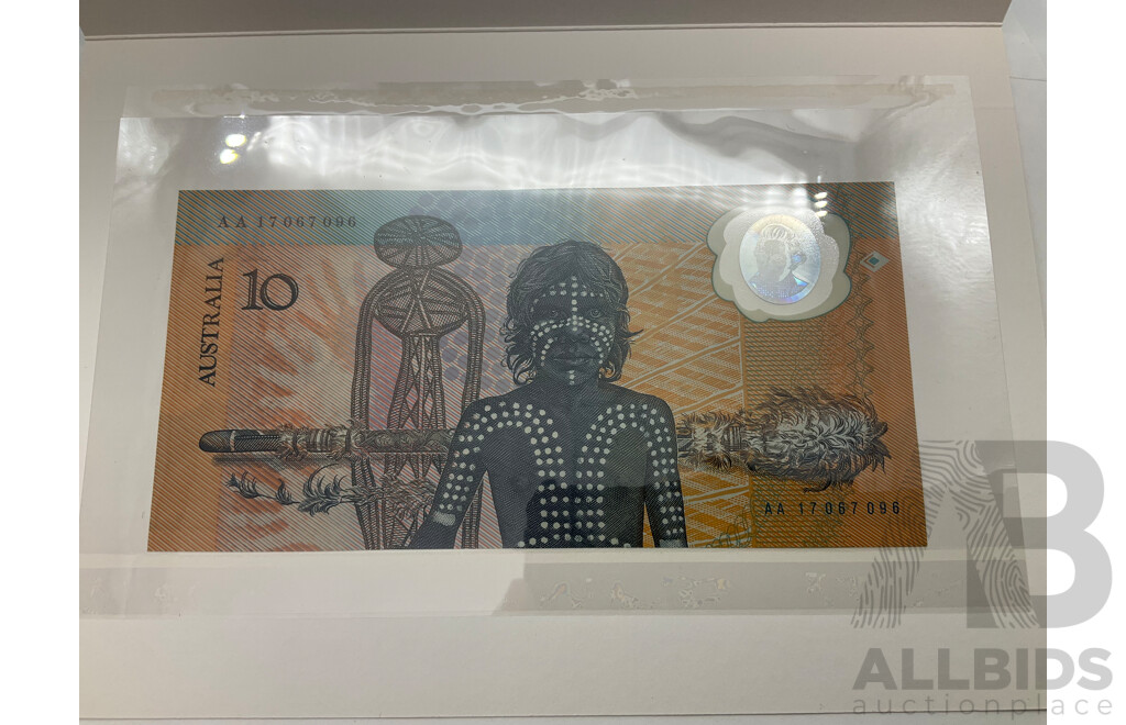 Australian 1988 Commemorative Ten Dollar Note, AA 17067096