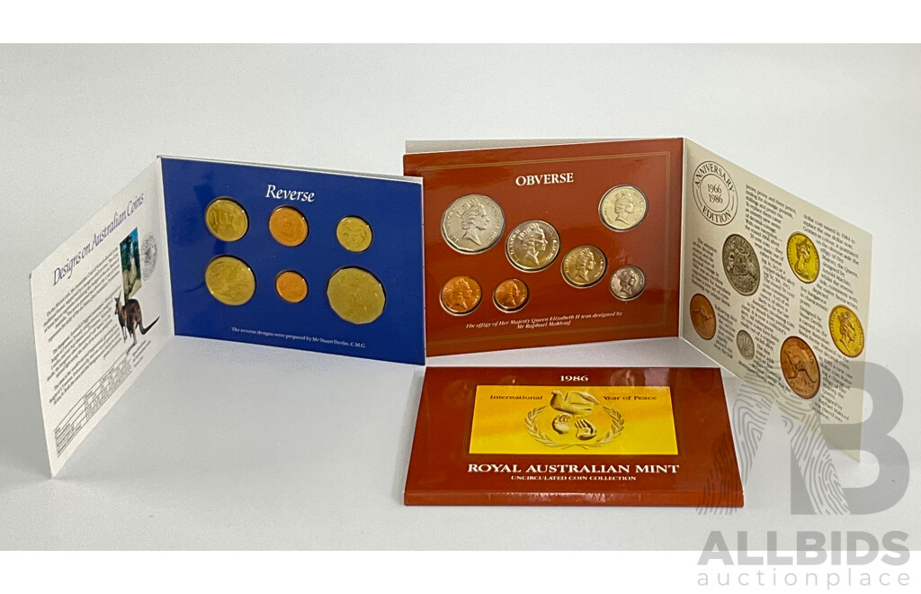 Australian RAM 1984 and 1986 UNC Coin Sets