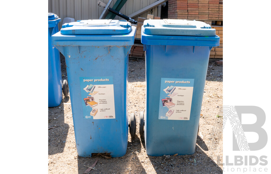 Job Lot Quantity of 2 120L Blue Wheelie Bins