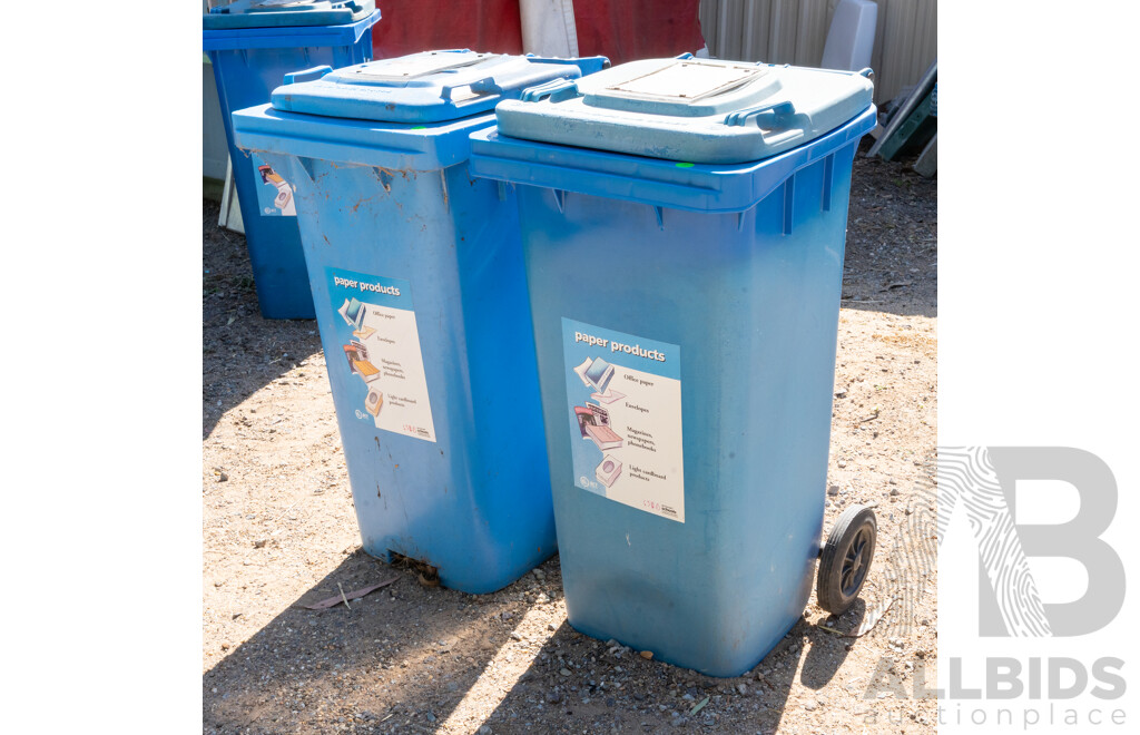 Job Lot Quantity of 2 120L Blue Wheelie Bins
