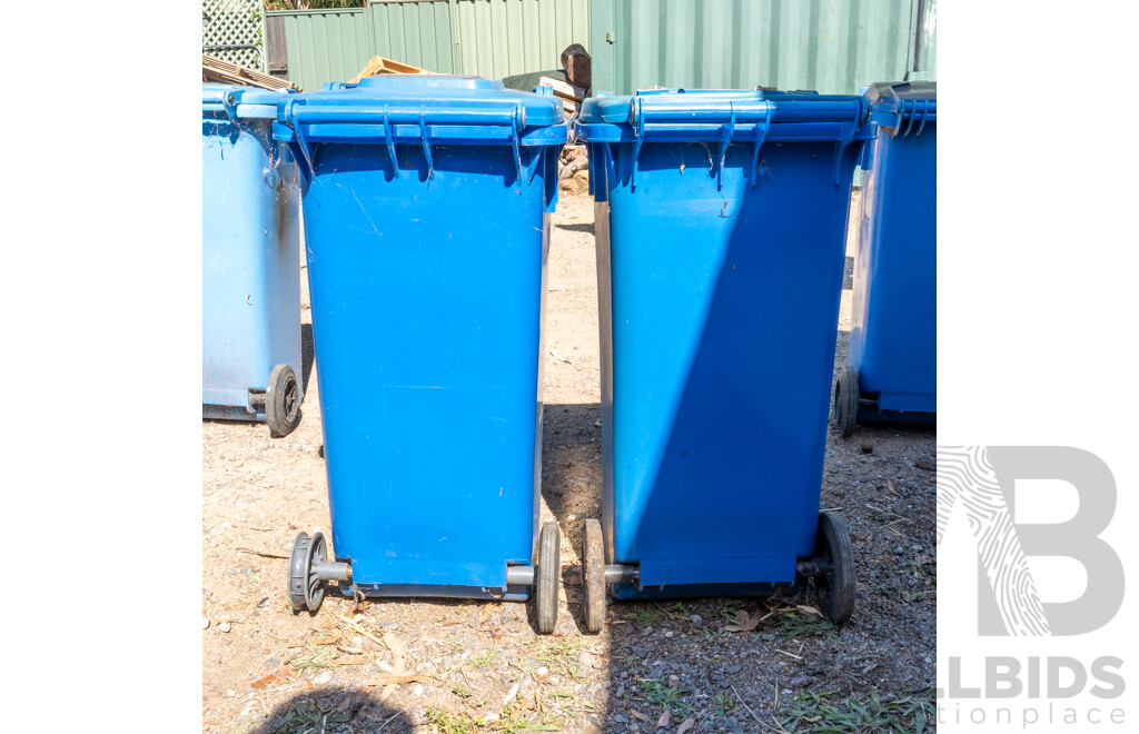 Job Lot Quantity of 2 120L Blue Wheelie Bins