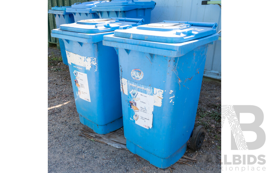 Job Lot Quantity of 2 140L Blue Wheelie Bins