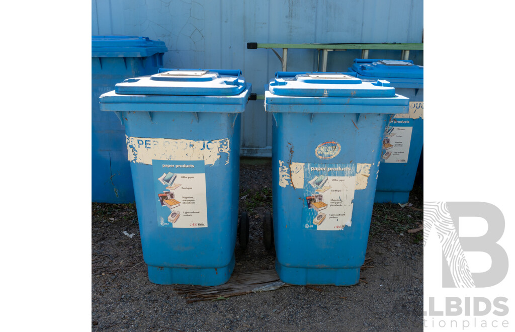 Job Lot Quantity of 2 140L Blue Wheelie Bins