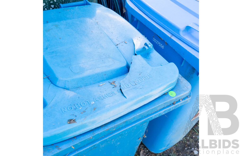 Job Lot Quantity of 3 240L Blue Wheelie Bins