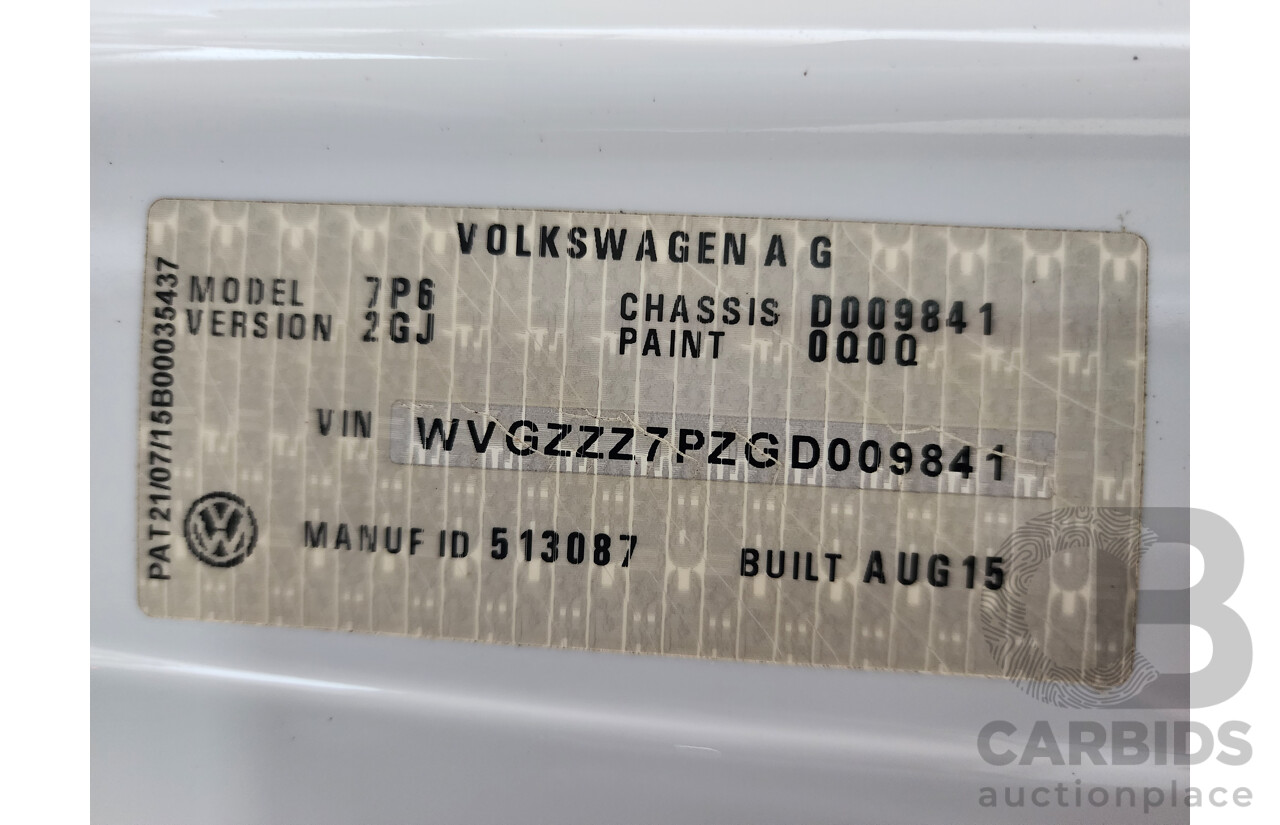 10/2015 Volkswagen Touareg 150 TDI Element 7P MY16 4d Wagon White 3.0L