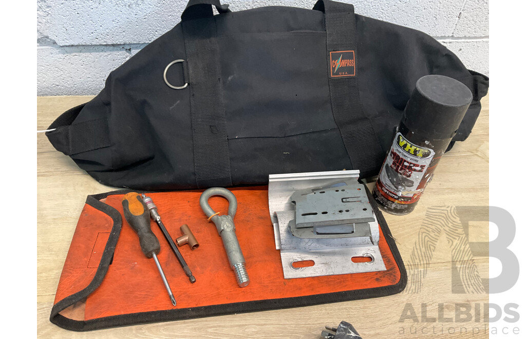 MAKITA LXT (DJR181) Cordless Reciprocating Saw - Skin Only, MAKITA 1/3 Sheet Orbital Sander (BO3710) and Assorted Tools and Bags - Lot of 3