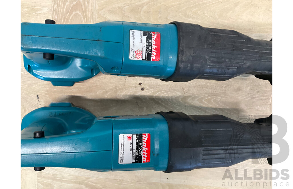 MAKITA  (JR180D) 18V Cordless Reciprocating Saw X2 and 3x Battery - Lot of 5